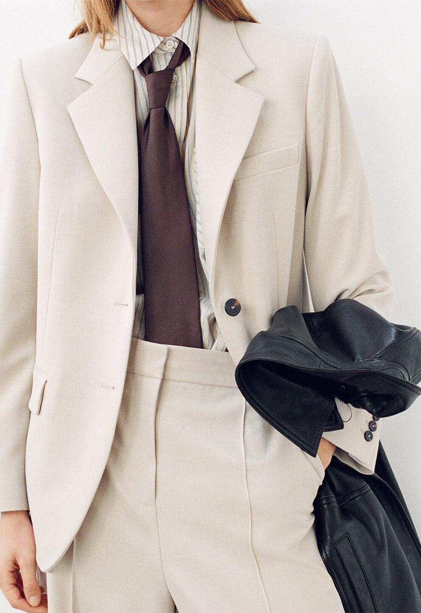 MANGO - Trousers paris  -  light beige