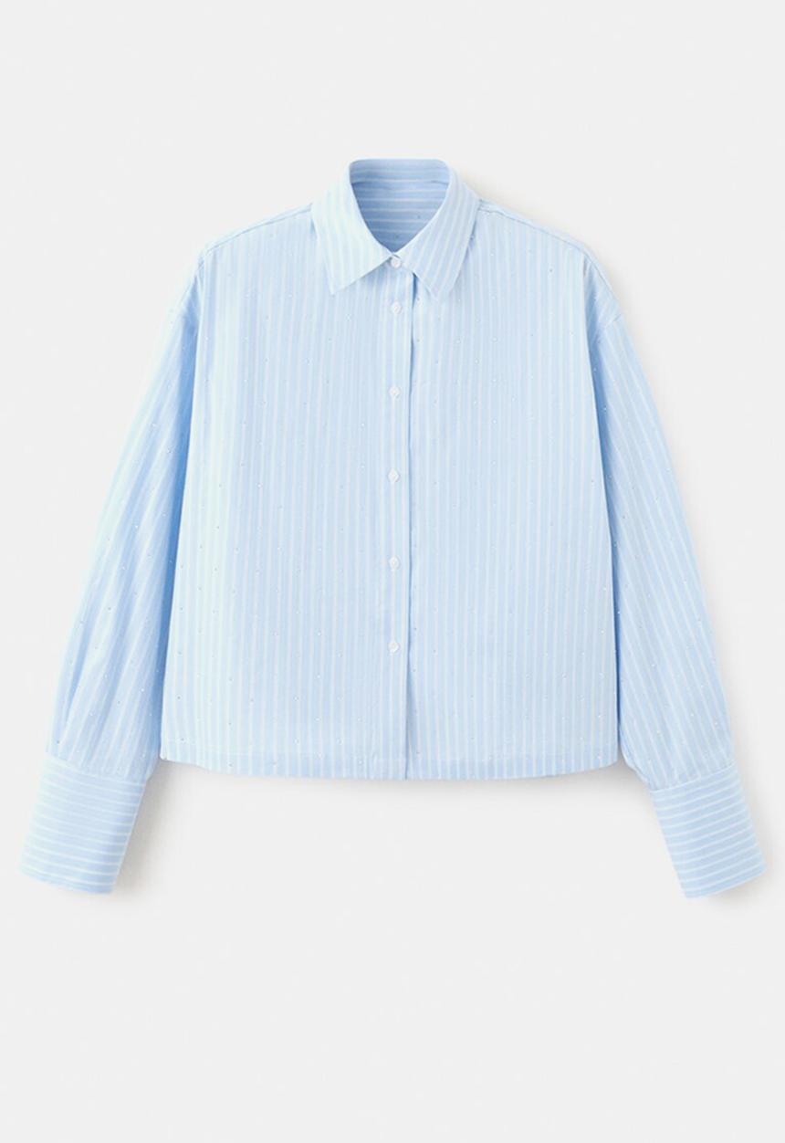 MANGO - Shirt shinny - light/pastel blue