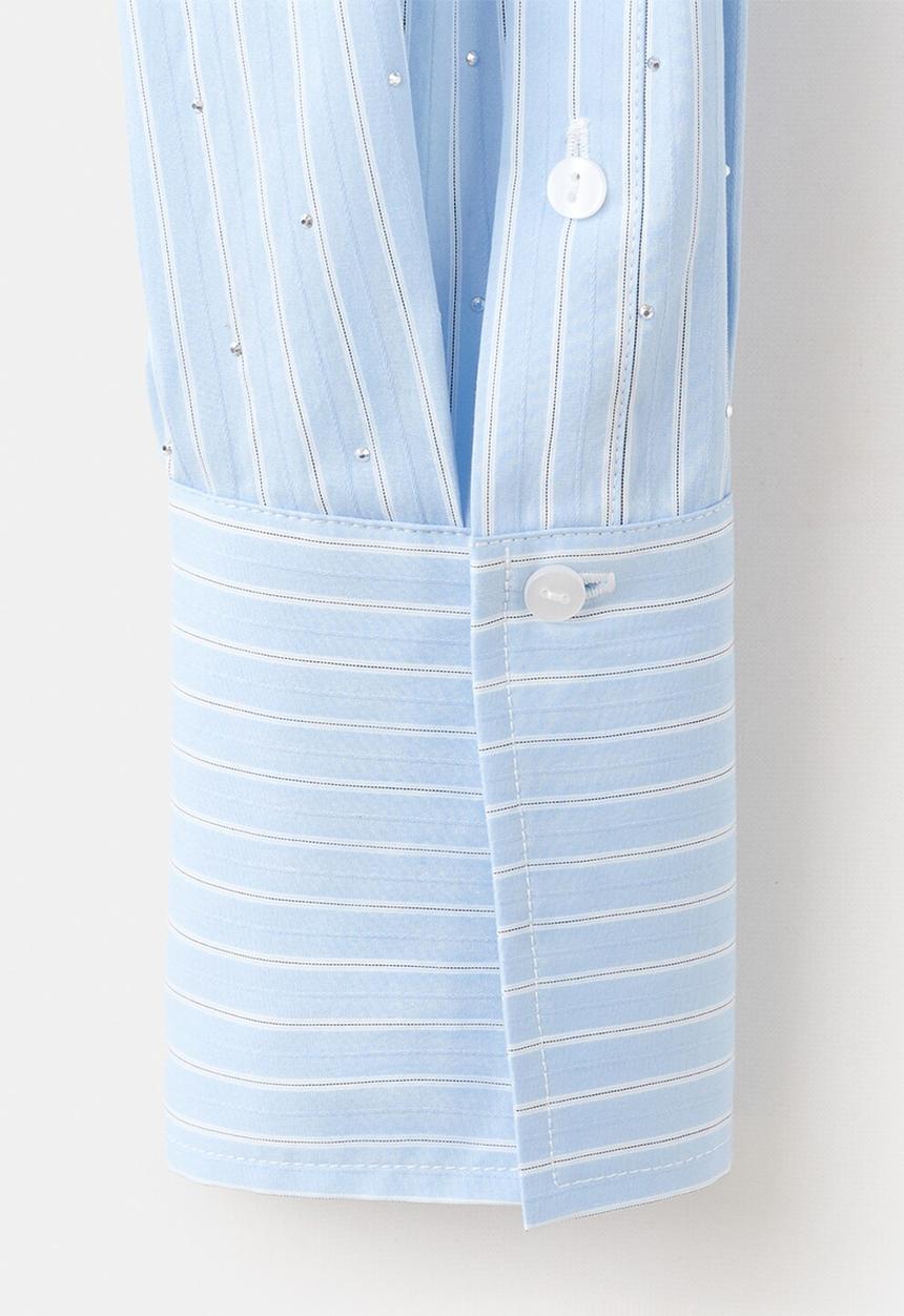 MANGO - Shirt shinny - light/pastel blue