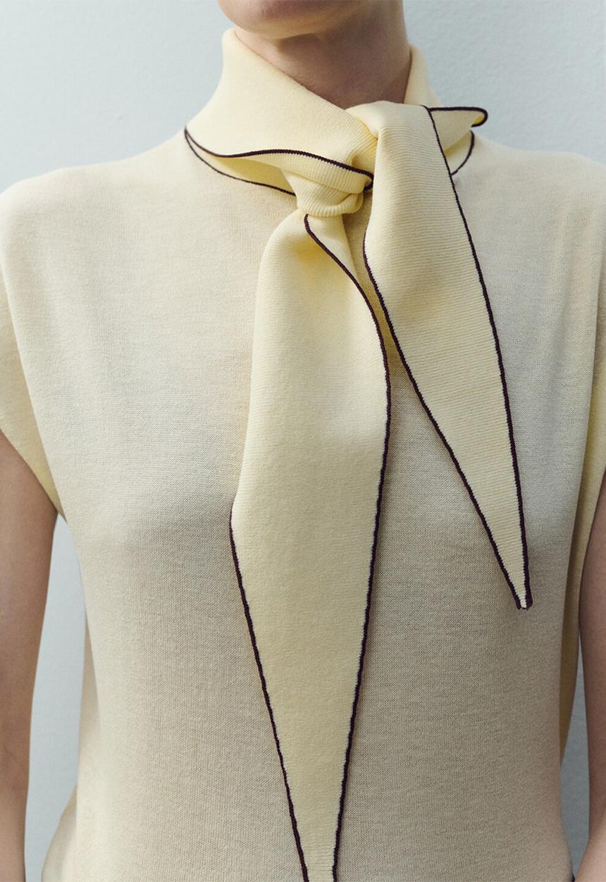 MANGO - Knitwear Top bert- light/pastel yellow
