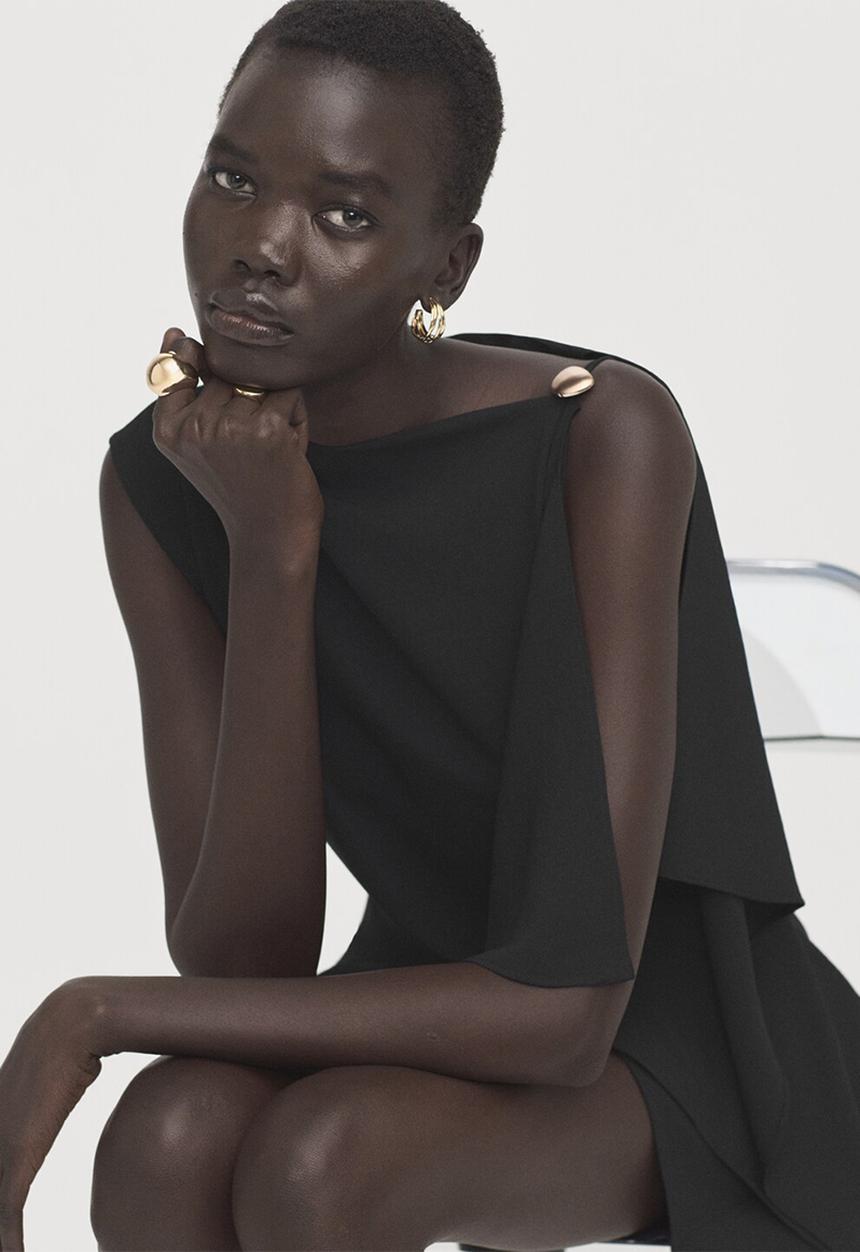 MANGO - Dress moon - black