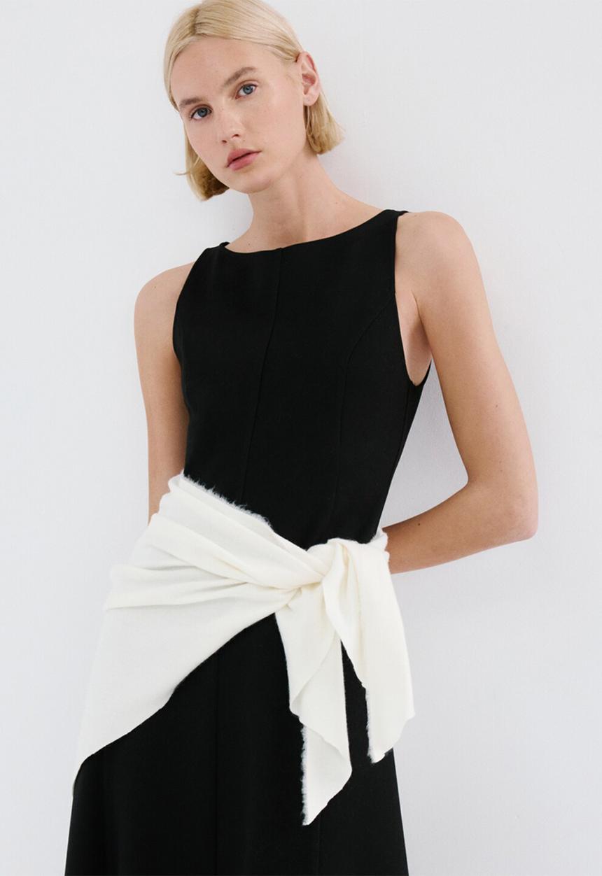 MANGO - Dress letin - black