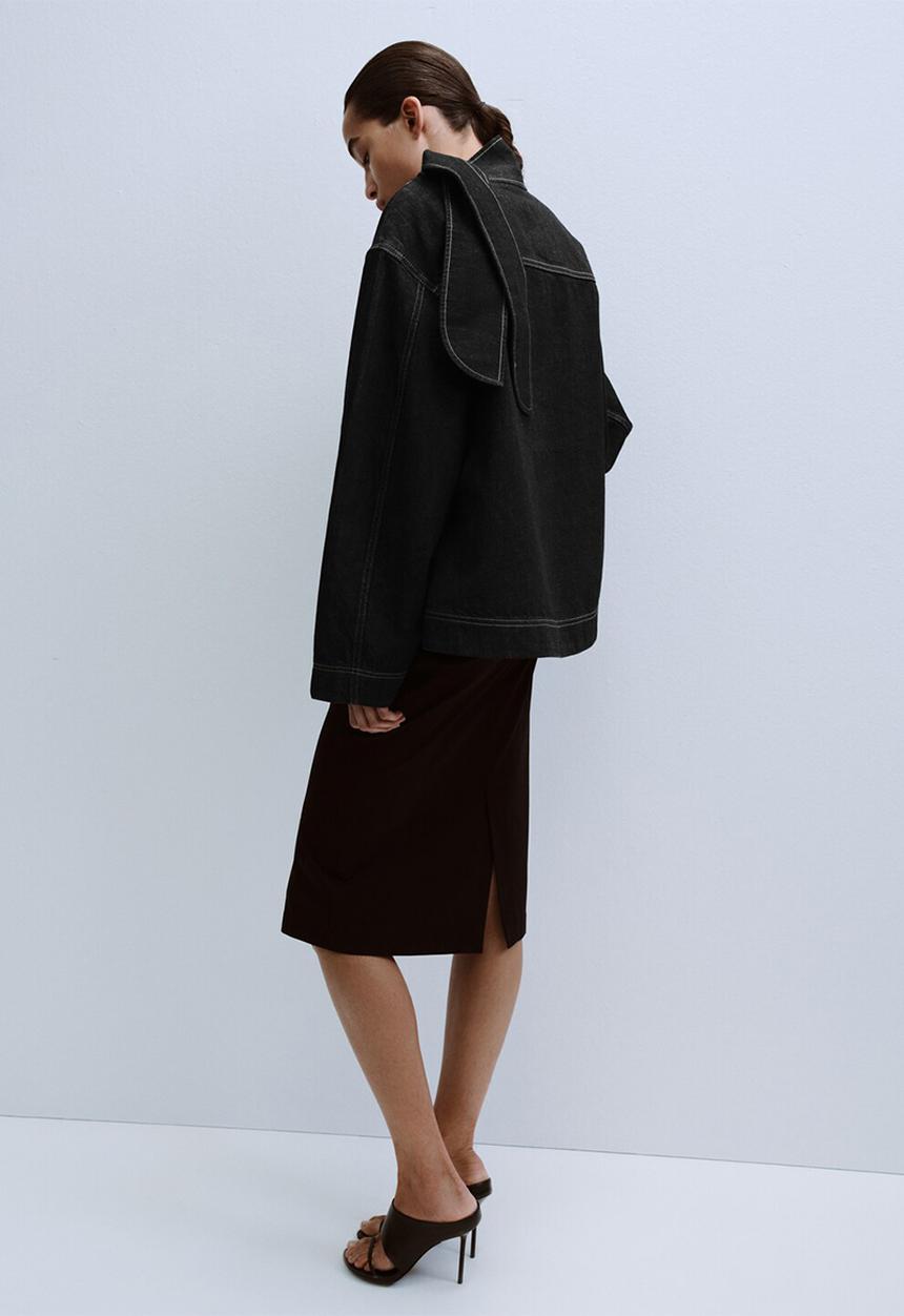 MANGO - Blouse sila - black