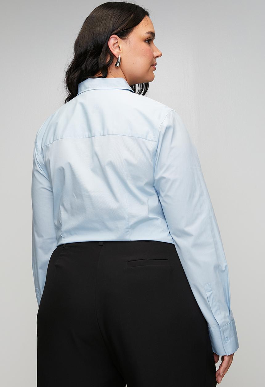 POLO - Plus wmn jamie long sleeve shirt - sky blue