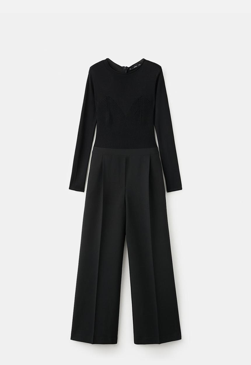 MANGO - Jumpsuit daty - black