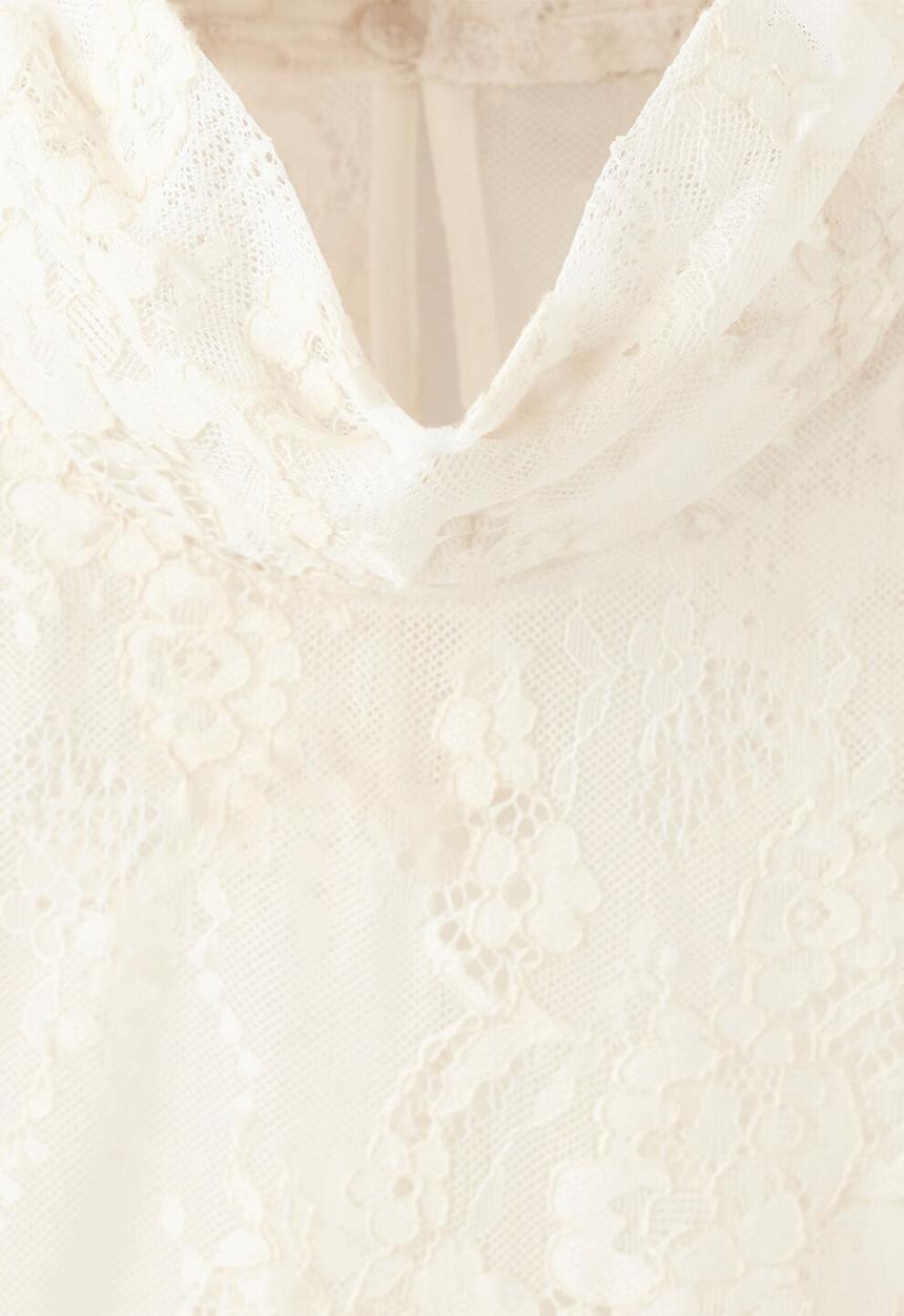 MANGO - Blouse caro- light beige