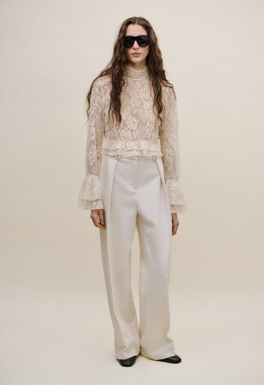 Blouse caro- light beige