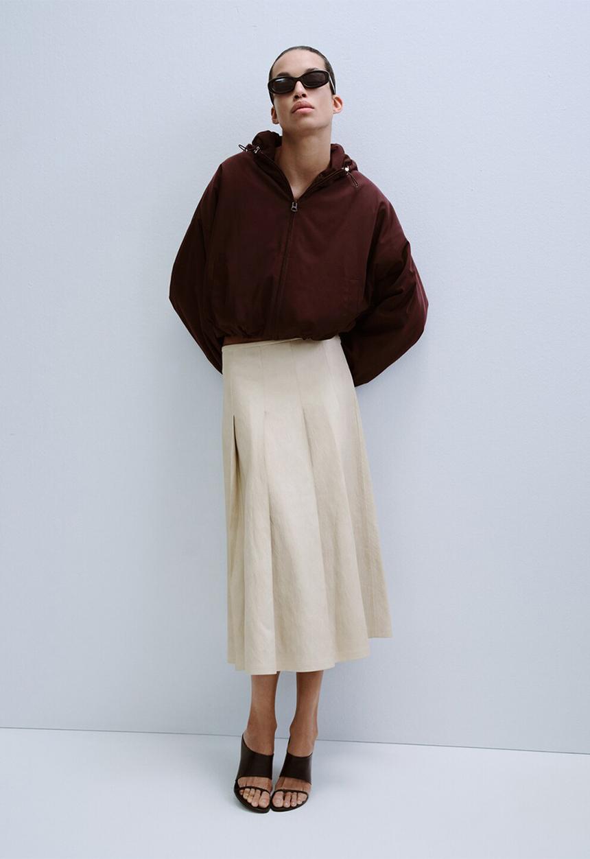 MANGO - Skirt sia - light beige