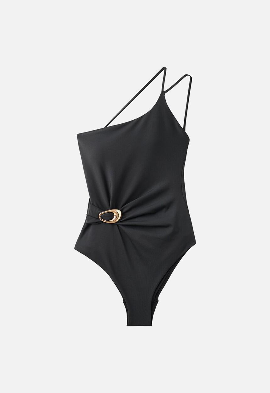 MANGO - Swimsuit tebas- black