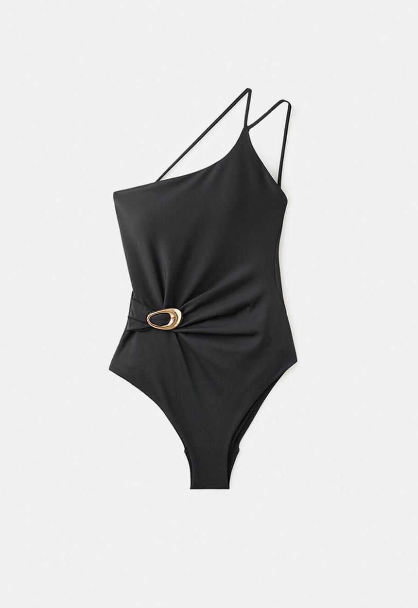 MANGO - Swimsuit tebas- black
