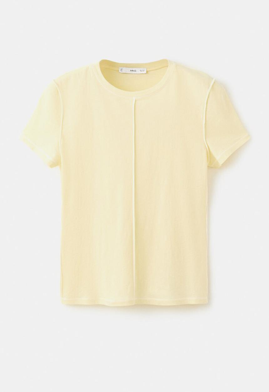 MANGO - T-shirt coulan- light pastel yellow