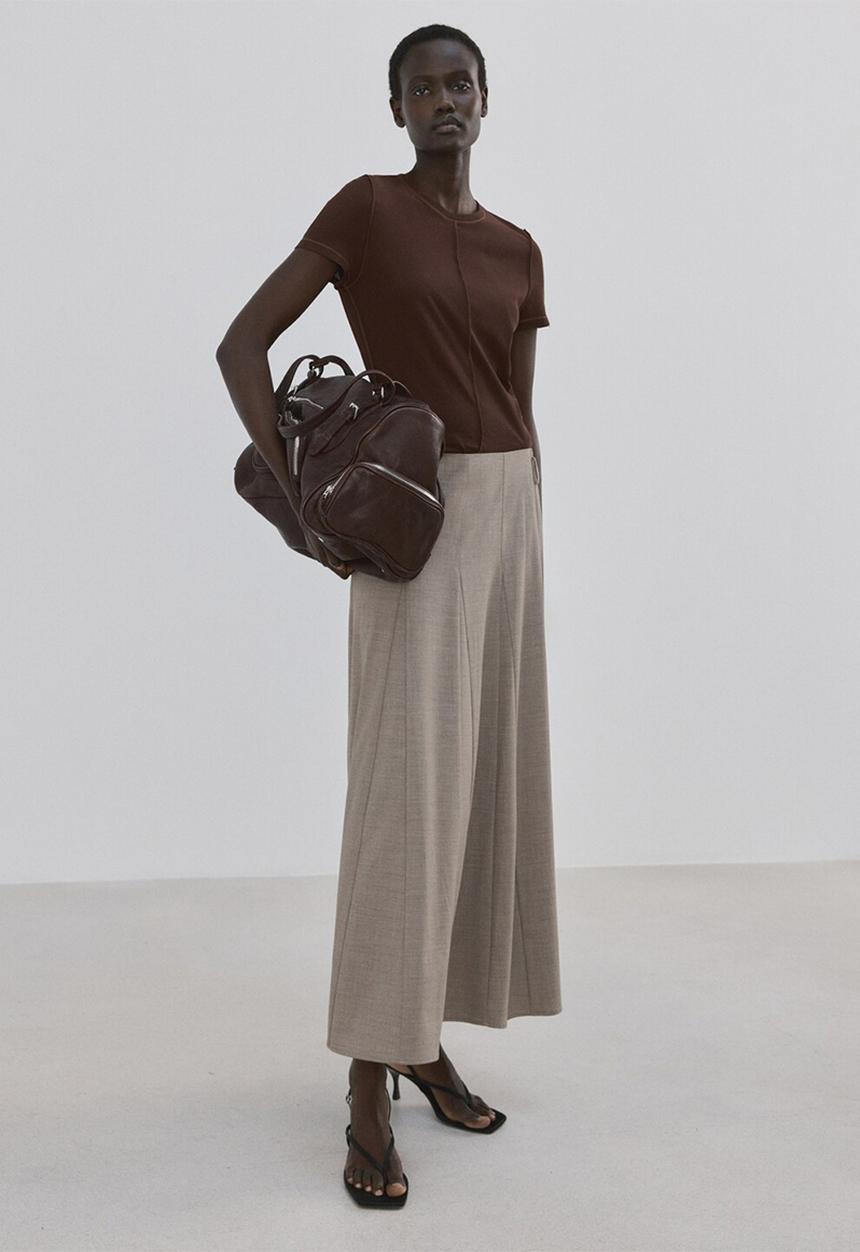 MANGO - T-shirt coulan - brown
