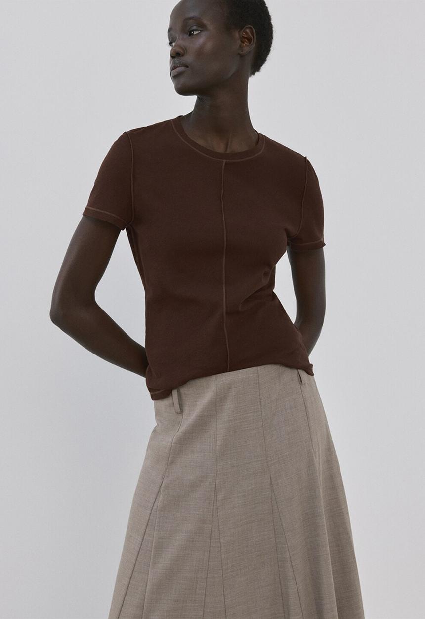 MANGO - T-shirt coulan - brown
