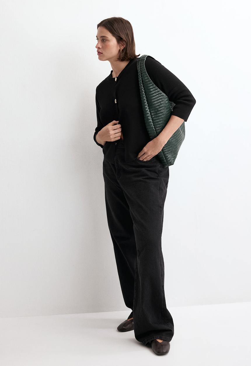 MANGO - Cardigan goldbota- black