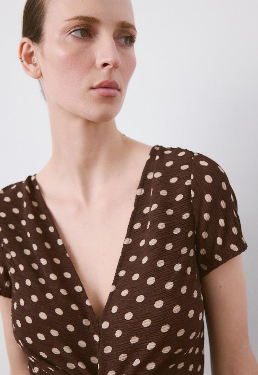 MANGO - Dress pomi  -  brown