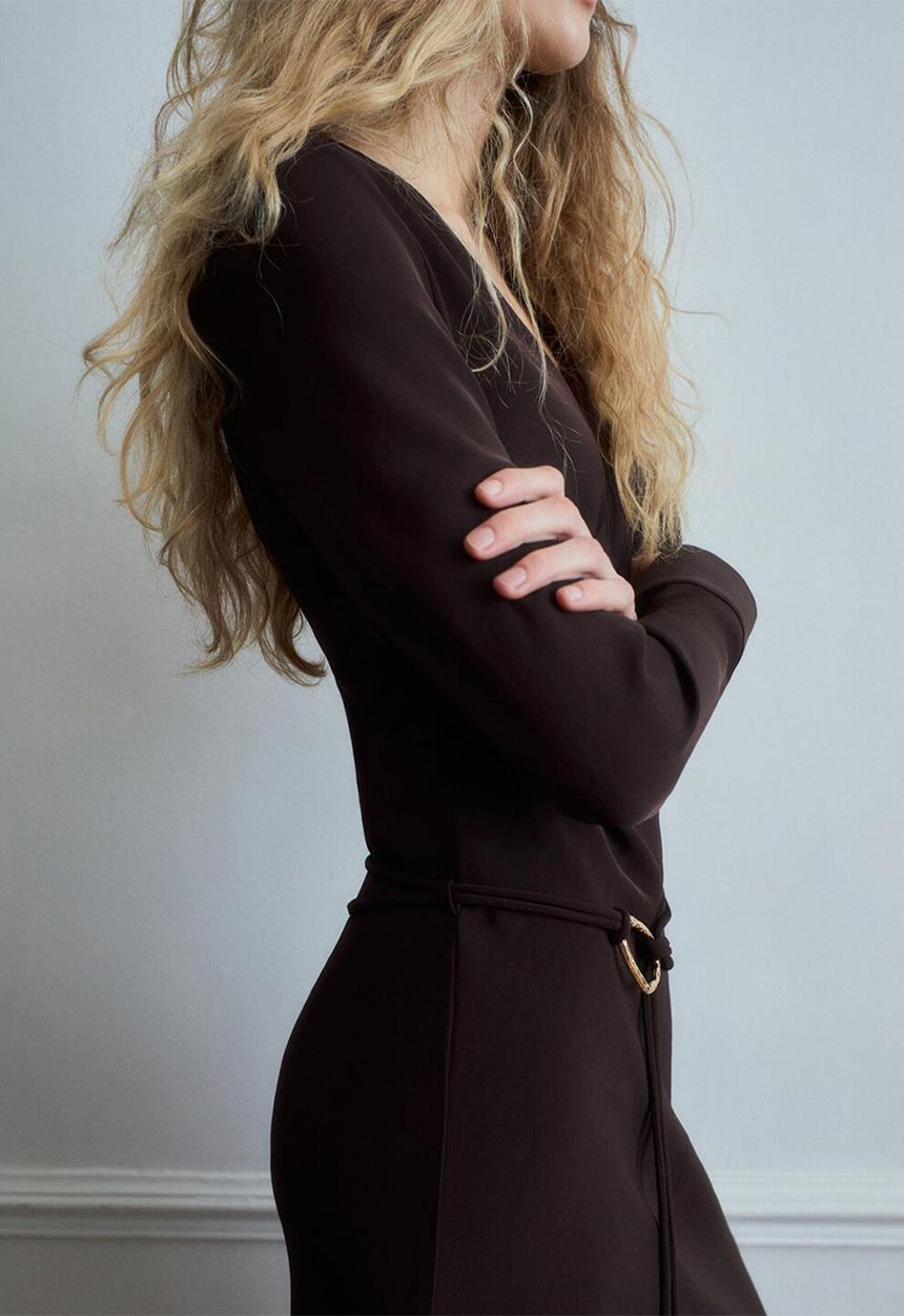 MANGO - Dress marine - brown