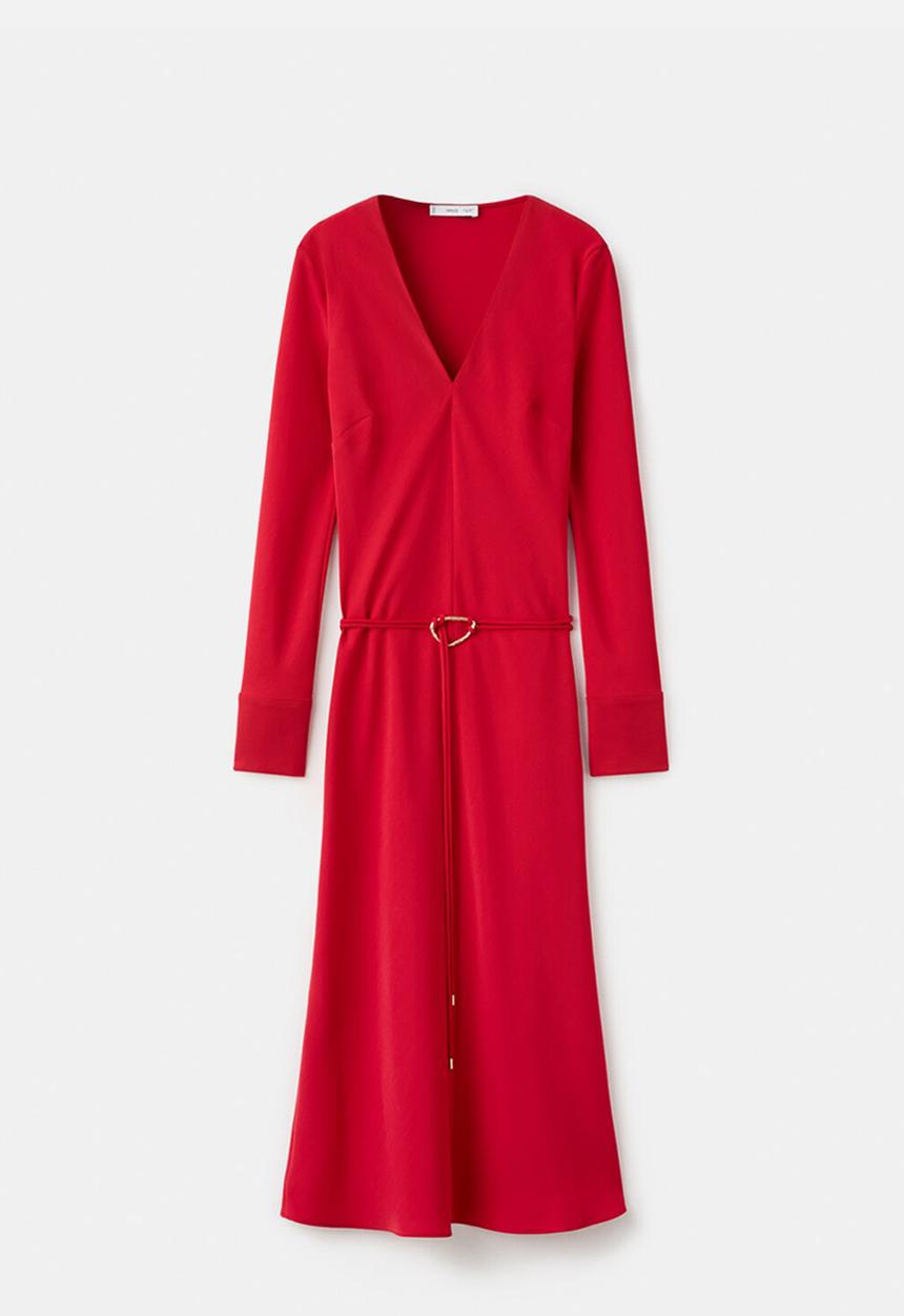 MANGO - Dress marine - red