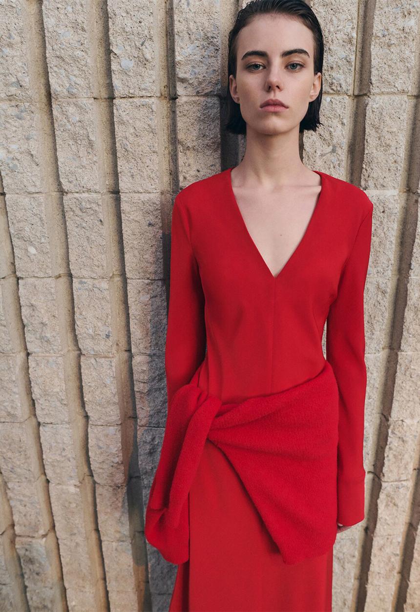 MANGO - Dress marine - red