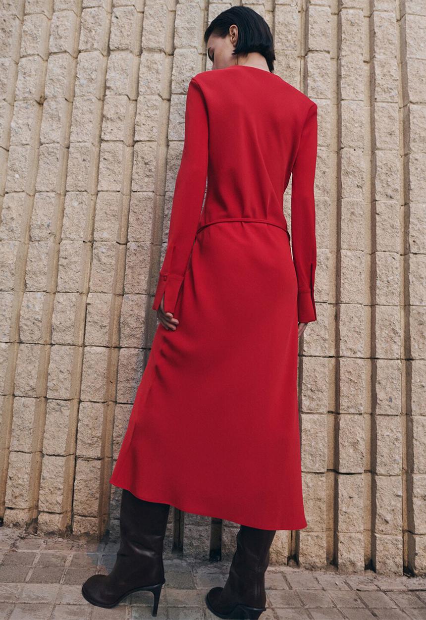 MANGO - Dress marine - red