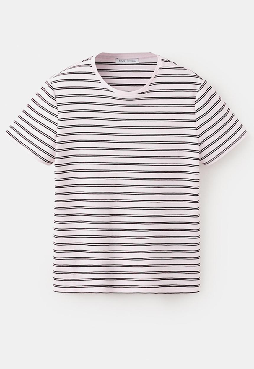 MANGO - T-shirt riti - light pastel pink