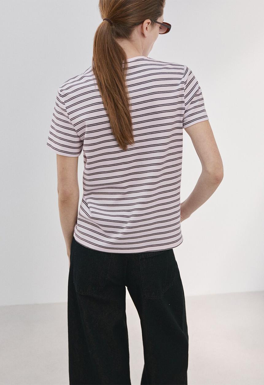 MANGO - T-shirt riti - light pastel pink