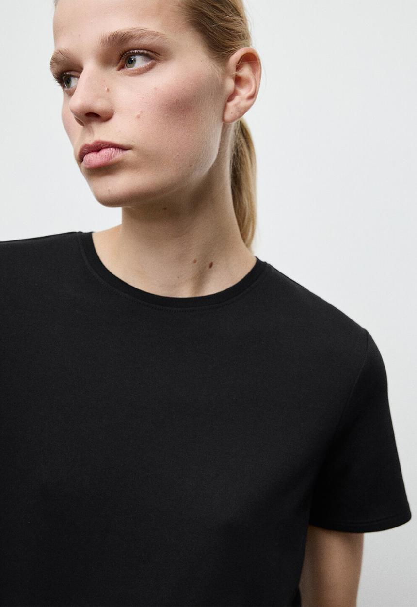MANGO - T-shirt riti - black