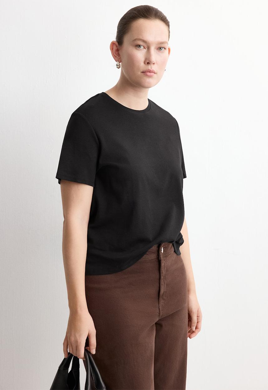 MANGO - T-shirt riti - black