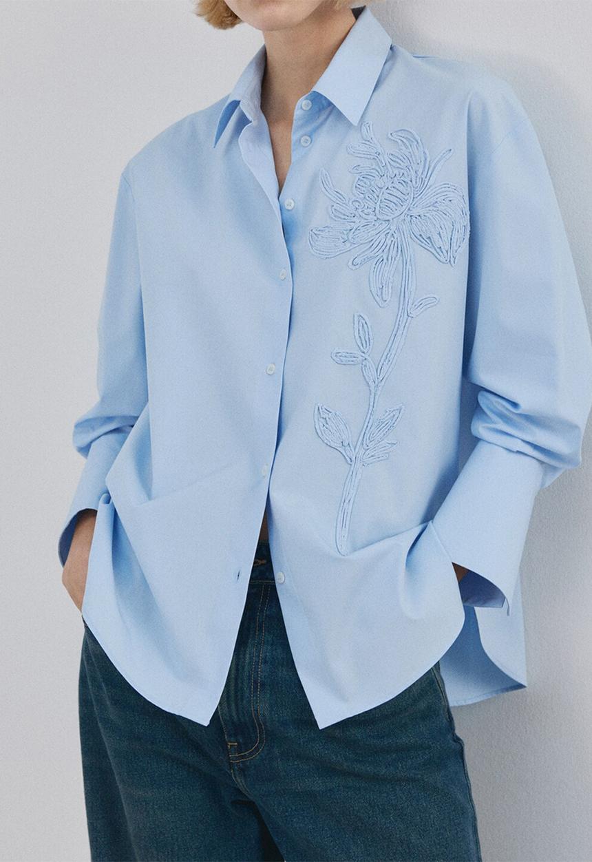 MANGO - Shirt salma- light/pastel blue