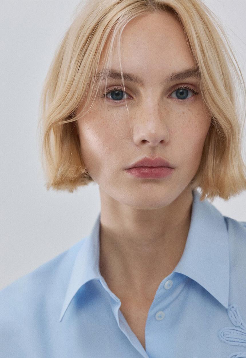 MANGO - Shirt salma- light/pastel blue