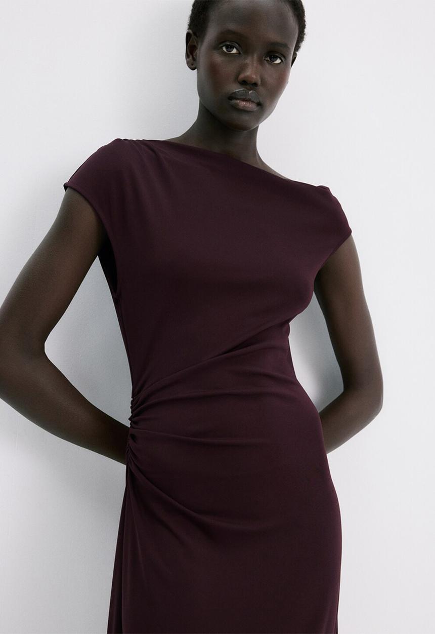 MANGO - Dress arlet- dark red