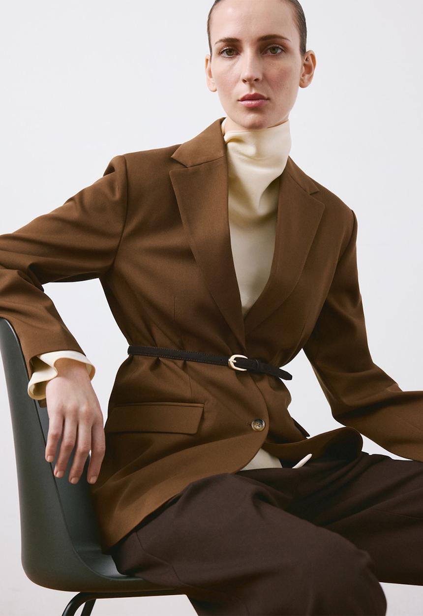 MANGO - Blazer pbgabi- dark brown