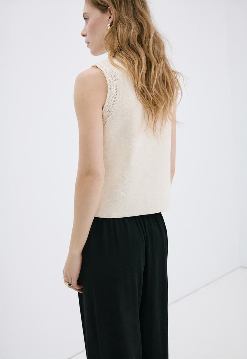 MANGO - Waistcoat frida - light beige