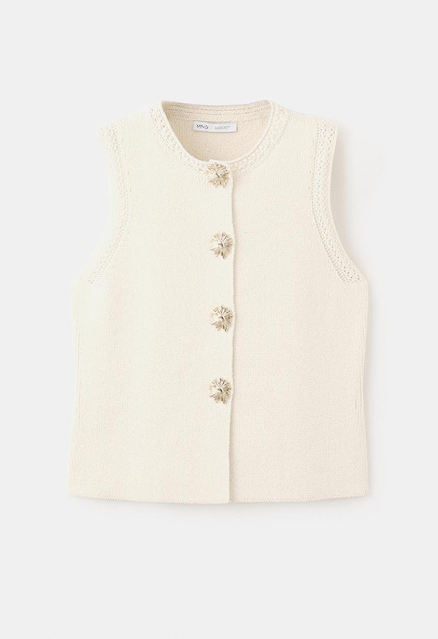 MANGO - Waistcoat frida - light beige