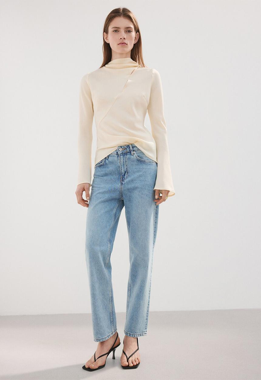 MANGO - Jeans blanca - open blue