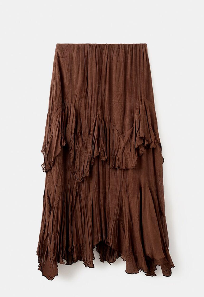 MANGO - Skirt ceci- brown
