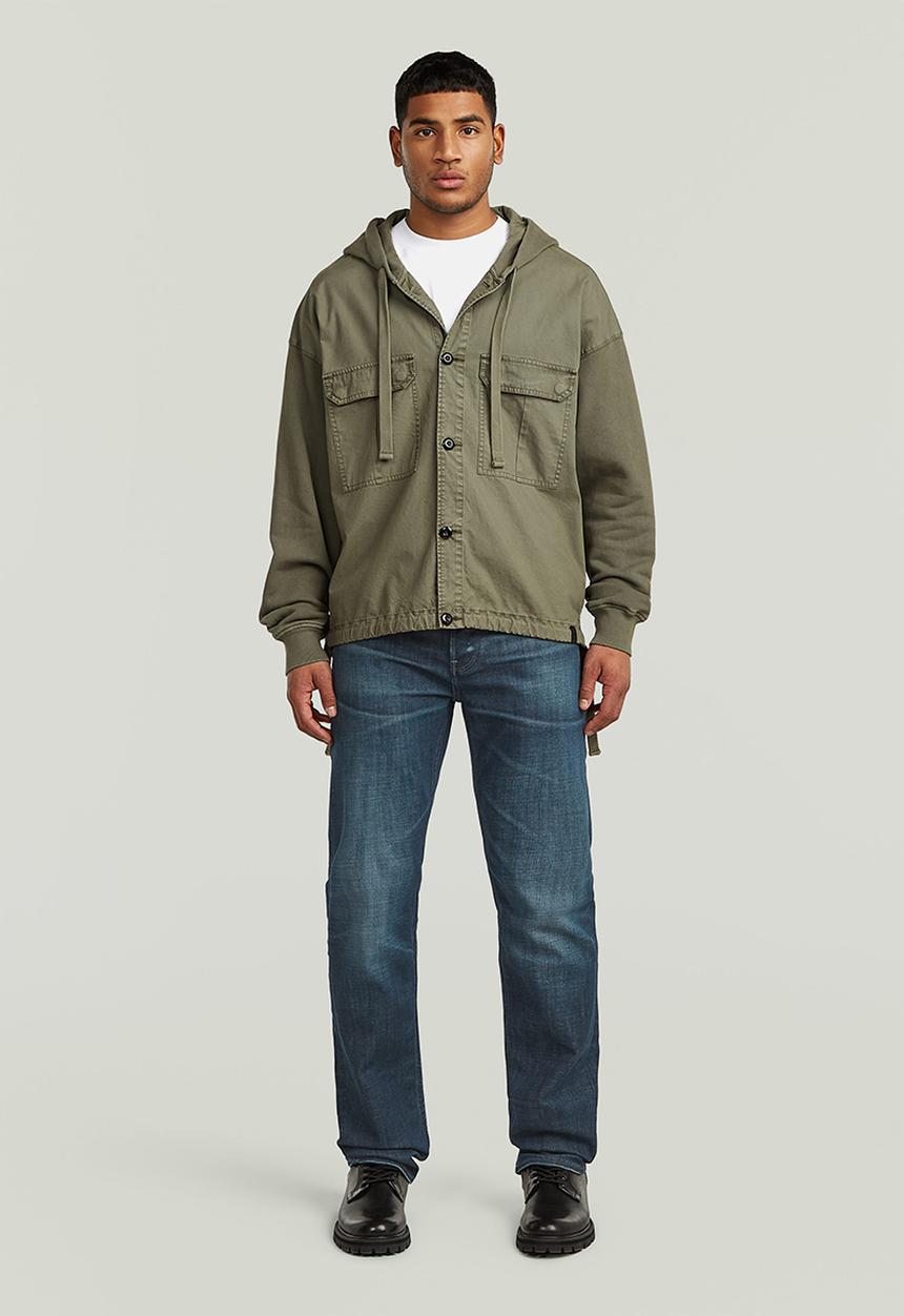 G-STAR - Woven Mix Loose Hooded Sw Overshirt - Shadow Olive Gd