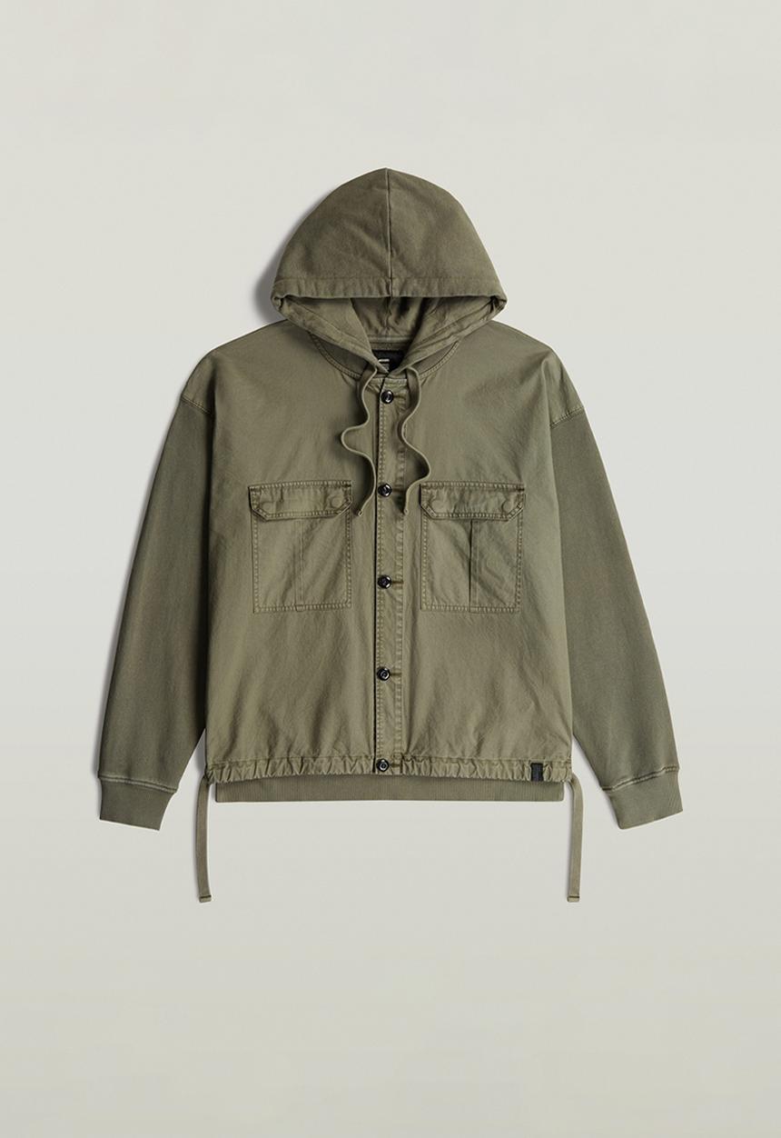 G-STAR - Woven Mix Loose Hooded Sw Overshirt - Shadow Olive Gd