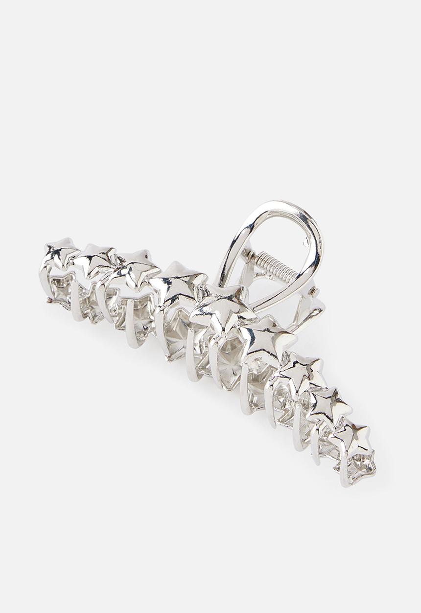 Rubi - Lily Hair Claw - Silver Multi Star