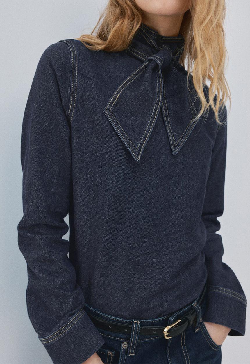 MANGO - Shirt pippa - open blue