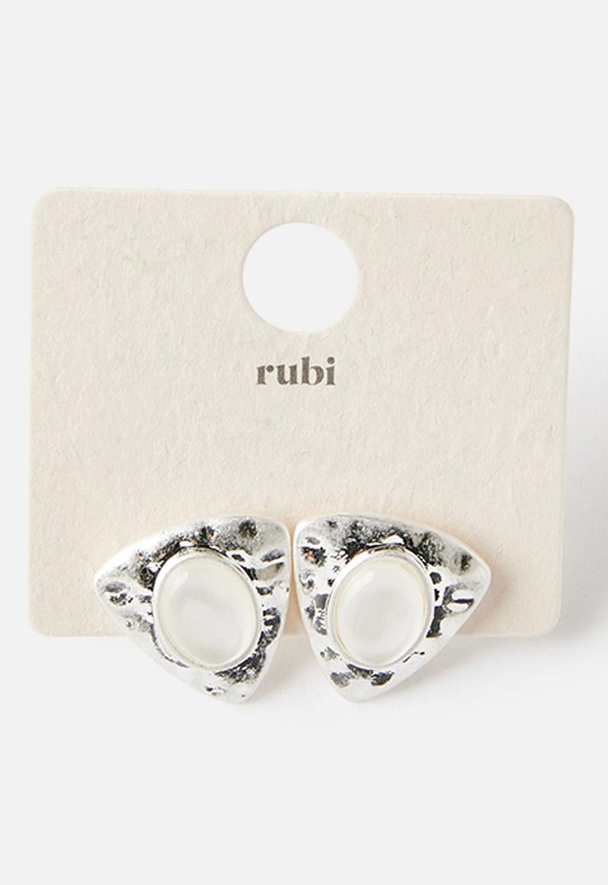 Rubi - Small Charm Earring - Up Silver Y2K Stone