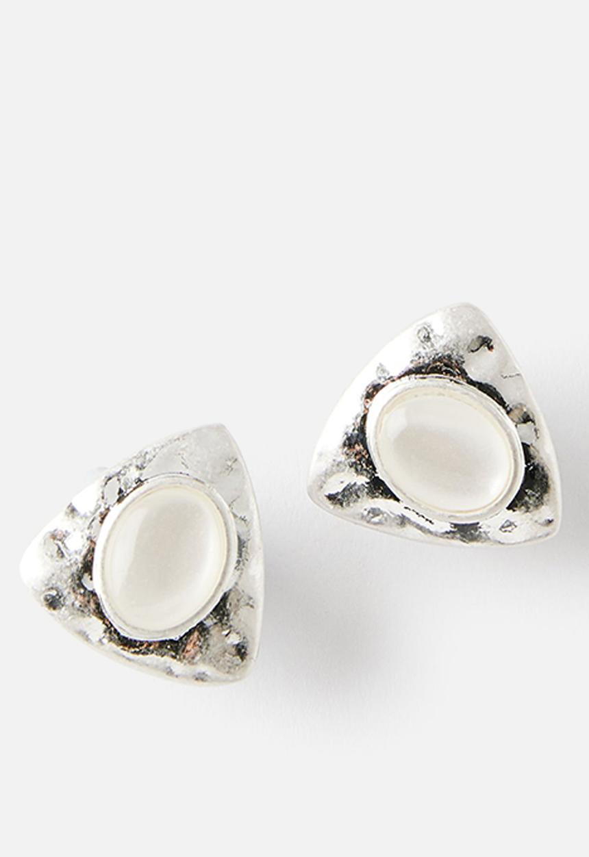 Rubi - Small Charm Earring - Up Silver Y2K Stone