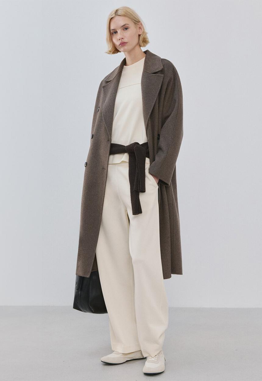 MANGO - Trousers pique  -  light beige