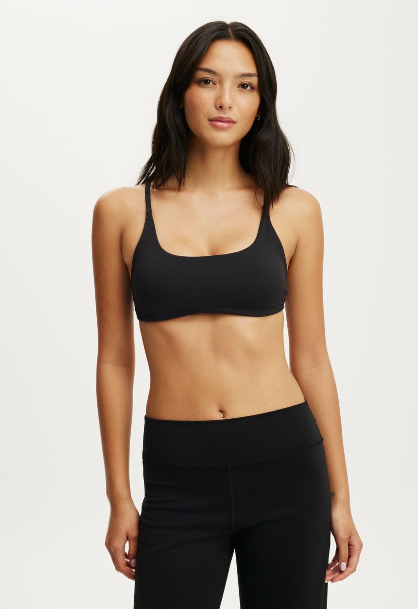 Cotton On - Ultra Luxe Strappy Cross Back Crop - Black