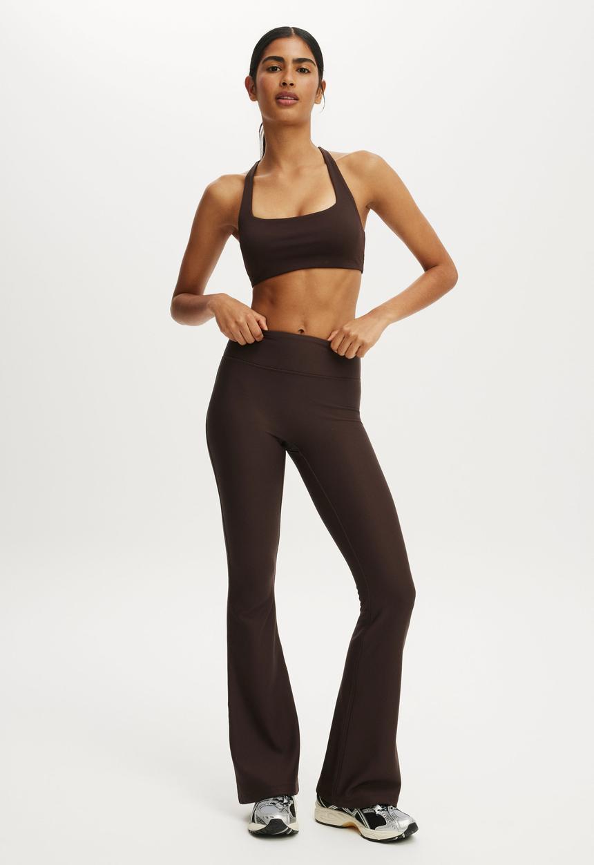 Cotton On - Fleece Lined Active Flare - French Roast
