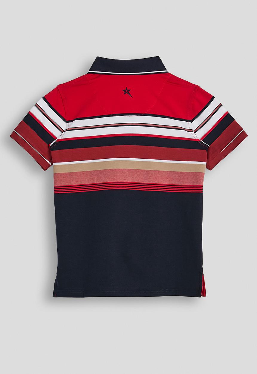 SOVIET - Boys Y/Dye Stripe Golfer - Red
