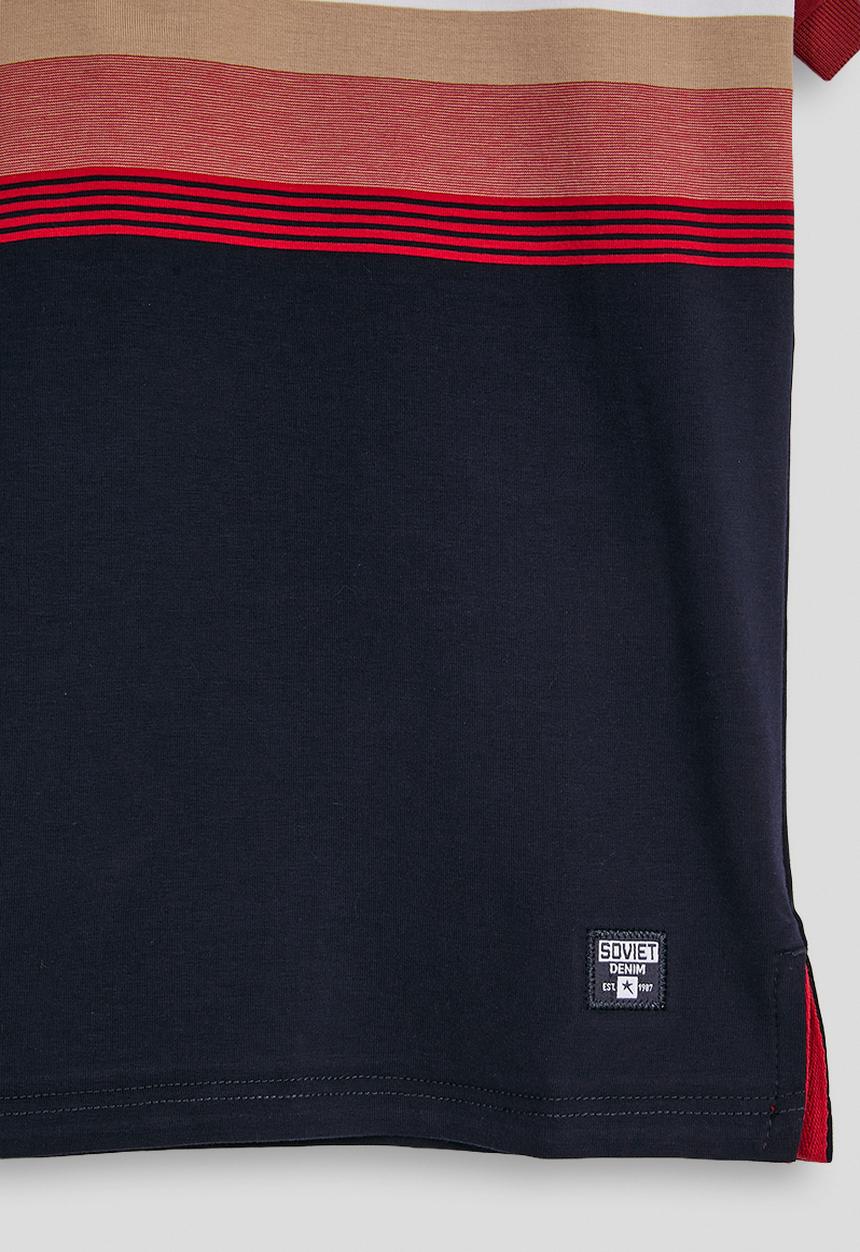 SOVIET - Boys Y/Dye Stripe Golfer - Red