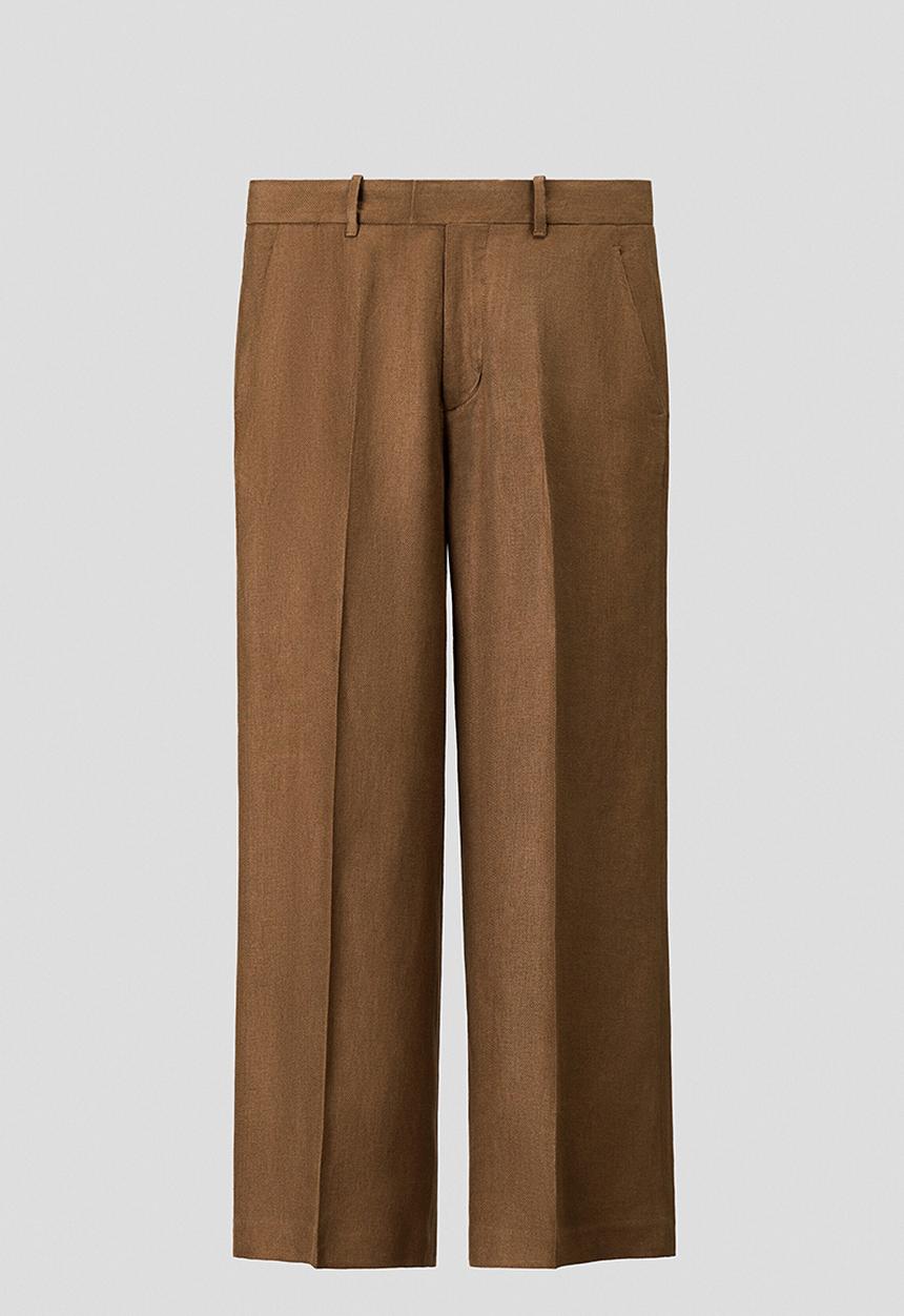 H&M - H&M Atelier: Loose fit linen trousers - brown