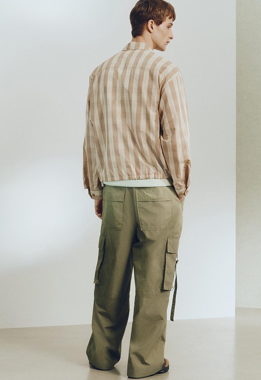 H&M - H&M Atelier: Loose fit cargo trousers - khaki green
