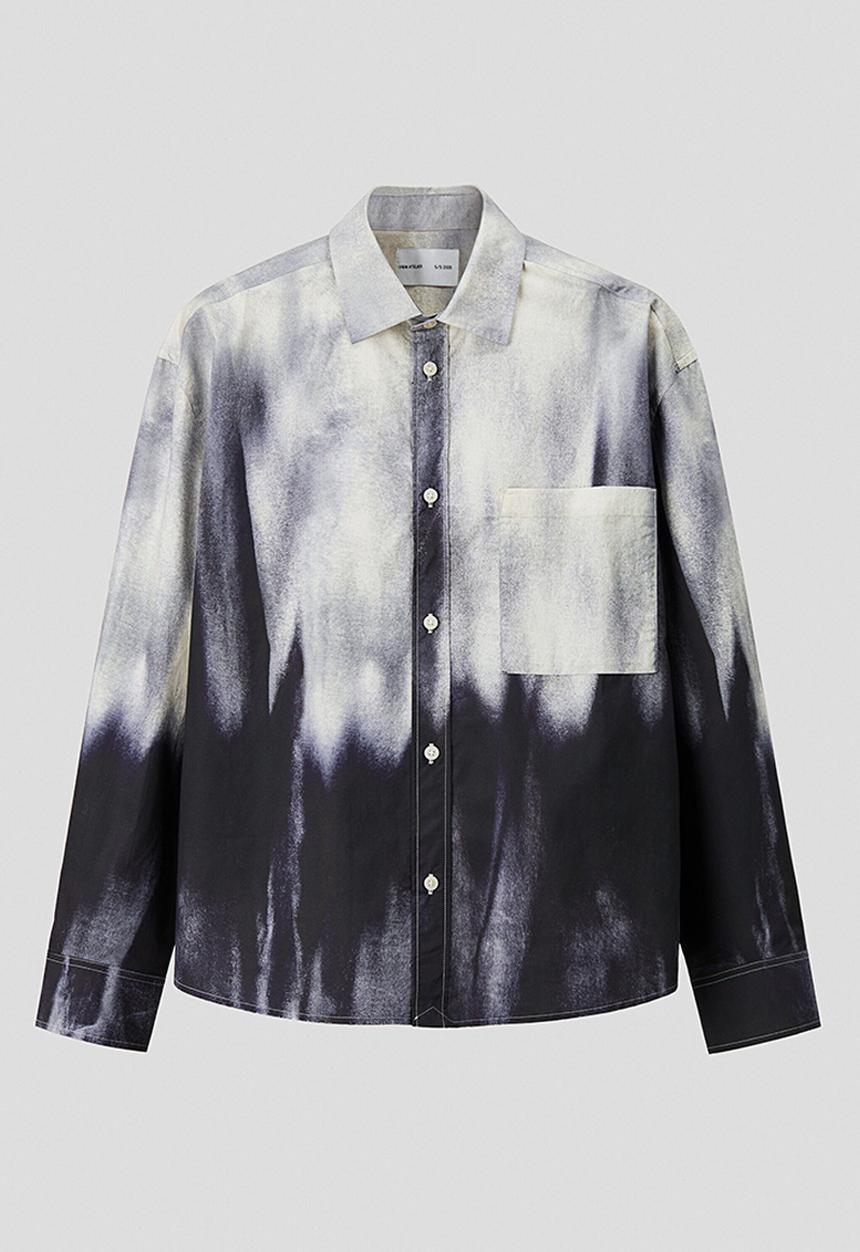 H&M - H&M Atelier: Relaxed fit cotton shirt - dark blue/patterned