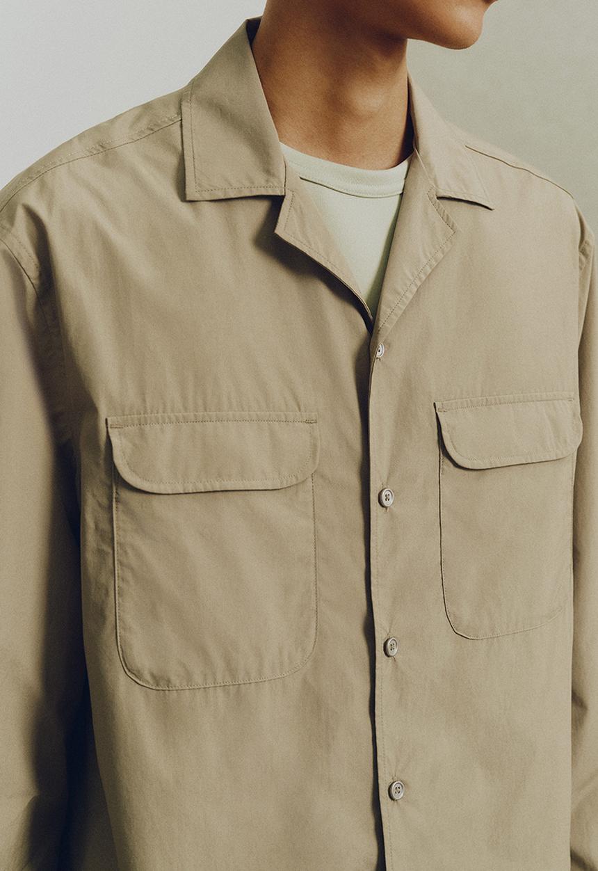 H&M - H&M Atelier: Loose fit cotton resort shirt - khaki green